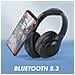 Cuffie Da Gaming Bluetooth Pieghevoli Con Riduzione Del Rumore, Nero - Foto miniatura 5