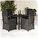 Set da Pranzo da Giardino 5 pz Nero con Cuscini in Polyrattan - Foto miniatura 10