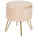 Pouf Contenitore Silas Velluto Beige Chiaro - Foto miniatura 2