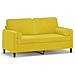 Divano a 2 Posti con Cuscini Giallo 140 cm in Velluto - Foto miniatura 1