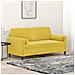 Divano a 2 Posti con Cuscini Giallo 140 cm in Velluto - Foto miniatura 2
