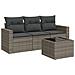 Set Divani da Giardino 4 pz con Cuscini in Polyrattan Grigio - Foto miniatura 1