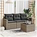 Set Divani da Giardino 4 pz con Cuscini in Polyrattan Grigio - Foto miniatura 2