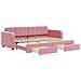 Divano Letto Estraibile con Cassetti Rosa 80x200 cm Velluto - Foto miniatura 1