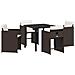 Set da Pranzo per Giardino 5 pcs Marrone Poly Rattan - Foto miniatura 1
