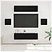 Set mobile TV 6 pcs Rovere nero Legno multistrato - Foto miniatura 2