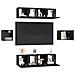Set mobile TV 6 pcs Rovere nero Legno multistrato - Foto miniatura 3