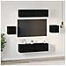 Set mobile TV 6 pcs Rovere nero Legno multistrato - Foto miniatura 4