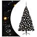 Albero di Natale artificiale con luci integrate Nero 180 cm PVC - Foto miniatura 1