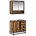 Set di mobili per il bagno con cassetto 2 pcs Legno vecchio - Foto miniatura 1