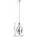 Lampada Da Soffitto In Legno E Metallo Grigio 44,5x39,5x75h Cm - Foto miniatura 3