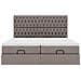 Struttura Letto Pouf con Materassi Tortora 160x200cm in Tessuto - Foto miniatura 7
