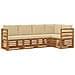 Set divani 5 pcs Naturale e Beige Legno di Acacia Massello - Foto miniatura 1