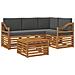 Set di divani da esterno con cuscino 5 pcs Naturale e Antracite - Foto miniatura 1
