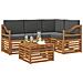 Set di divani da esterno con cuscino 5 pcs Naturale e Antracite - Foto miniatura 3