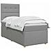 Letto box spring con materasso Grigio Chiaro Singolo Tessuto - Foto miniatura 3