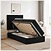 Letto con contenitore e materasso Nero 90 x 190 cm Velluto - Foto miniatura 2