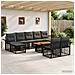 Set Divano da Giardino 10 pz Nero e Grigio scuro polyrattan - Foto miniatura 2