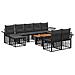 Set Divano da Giardino 10 pz Nero e Grigio scuro polyrattan - Foto miniatura 1