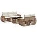 Set Divano da Giardino 6 pz Beige e Bianco Crema polyrattan - Foto miniatura 1