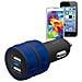 Caricabatteria universale per Auto con 2 porte USB - Blu - Foto miniatura 4