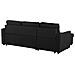 Divano Letto Angolare In Tessuto Nero Versione Sinistra Nesna - Foto miniatura 13
