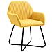 Sedie Da Pranzo 2 Pz Gialle In Tessuto - Foto miniatura 6