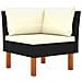 Set Divani da Giardino 7 pz con Cuscini in Polyrattan Nero - Foto miniatura 4