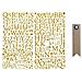 Alfabete Adesivo Paillette Dorato + 20 Etichette Kraft Con Gagliardetto - Foto miniatura 1