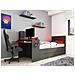 Letto A Scomparsa Gamer 90 X 200 Cm E 90 X 190 Cm - Con Scrivania - Led - Antracite E Rosso - Vouani - Foto miniatura 1