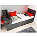 Letto A Scomparsa Gamer 90 X 200 Cm E 90 X 190 Cm - Con Scrivania - Led - Antracite E Rosso - Vouani - Foto miniatura 4