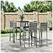 Set Bar Da Giardino 5 Pz Con Cuscini In Polyrattan Grigio - Foto miniatura 1