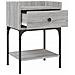 Comodino Grigio Sonoma 40,5x31x60 Cm In Legno Multistrato - Foto miniatura 5