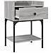 Comodino Grigio Sonoma 40,5x31x60 Cm In Legno Multistrato - Foto miniatura 7