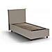 Letto Singolo Brigida, Letto Contenitore Con Rivestimento In Ecopelle, 100% Made In Italy, Apertura Frontale, Adatto Per Materasso Cm 80x190, Tortora - Foto miniatura 3