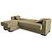 Divano Letto Fernando, Divano Letto Ad Angolo Con Penisola Reversibile, Sofà Contenitore Da Soggiorno Con Chaislongue E 2 Cuscini, 230x150h81 Cm, Beige - Foto miniatura 3
