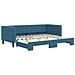Divano Letto Con Letto Estraibile Blu 90x200 Cm In Velluto - Foto miniatura 2