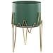 Vaso Per Piante Rialzato Kalandra Metallo 29 Cm Verde Scuro - Foto miniatura 2
