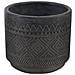 Vaso Tondo Basso Da Esterno Giardino In Fibra Di Argilla Decorata Antracite 18x18x16 Cm Fresia - Foto miniatura 1