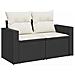 Set Divano da Giardino 6 pz con Cuscini Nero in Polyrattan - Foto miniatura 6