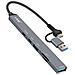 Hub Usb Supporta Otg Usb-c Power Delivery 60w E Lettore Schede Sd /tf, Grigio - Foto miniatura 1