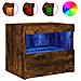 Comodino Con Luci Led Rovere Fumo 50x40x45 Cm - Foto miniatura 2