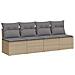 Divano Da Giardino Con Cuscini A 4 Posti Beige In Polyrattan - Foto miniatura 1