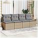 Divano Da Giardino Con Cuscini A 4 Posti Beige In Polyrattan - Foto miniatura 2