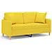 Divano a 2 Posti con Cuscini Giallo Chiaro 140 cm in Tessuto - Foto miniatura 1