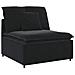 Divano Modulare con Poggiapiedi e Cuscini in Velluto Nero - Foto miniatura 4