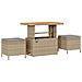 Set da Giardino  da 10 Pezzi con Cuscini Beige Polirattan Acacia, Divano da Giardino  da 2 Posti con Cuscini Beige Polirattan, Set da Pranzo da Giardino  da 3 Pezzi con Cuscini Beige Polirattan Acacia - Foto miniatura 4