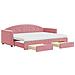 Divano Letto Estraibile con Cassetti Rosa 80x200 cm Velluto - Foto miniatura 1