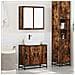 Set Mobili da Bagno 2 pz Rovere Fumo in Legno Multistrato - Foto miniatura 3