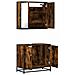 Set Mobili da Bagno 2 pz Rovere Fumo in Legno Multistrato - Foto miniatura 8